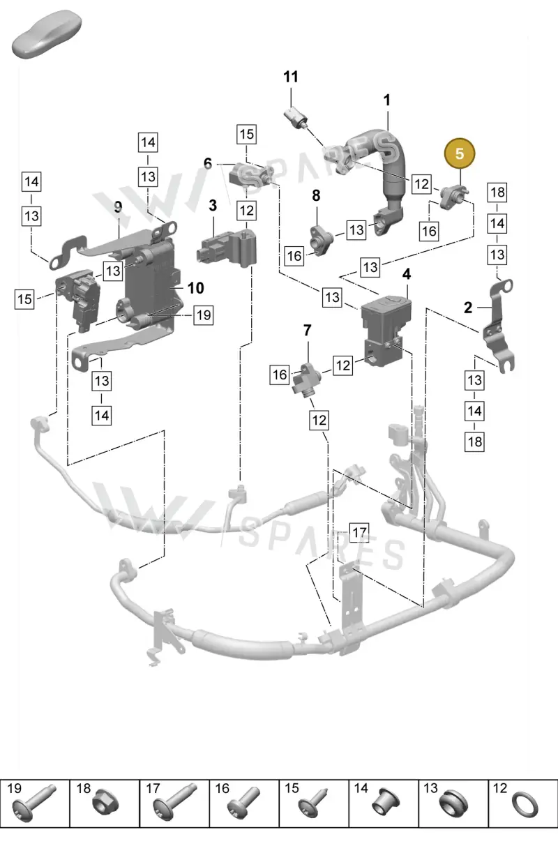 PAD816724A — Porsche Taycan Sport Turismo (2023-2025) diagram p64814350, position 5
