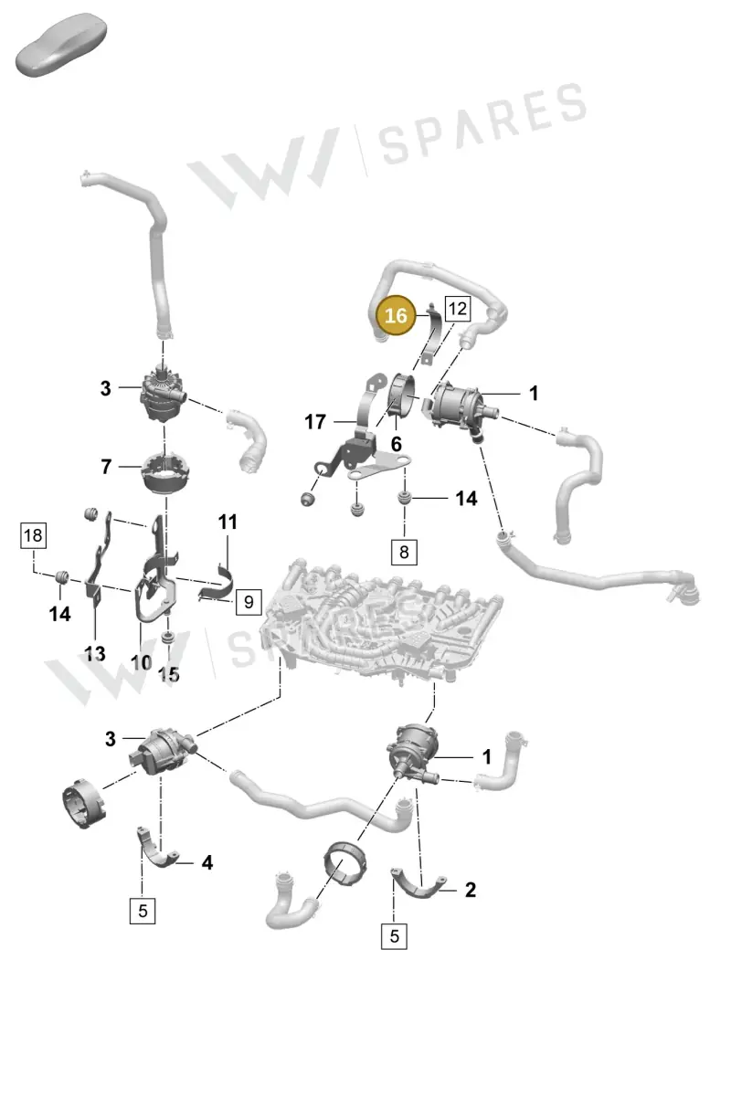 PAD820196 — Porsche Taycan Sport Turismo (2023-2025) diagram p64155000, position 16