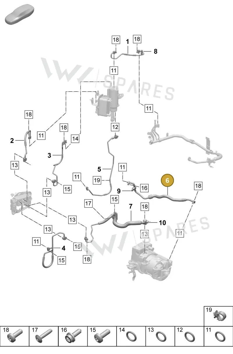 PAD820249B — Porsche Taycan Sport Turismo (2023-2025) diagram p64814400, position 6