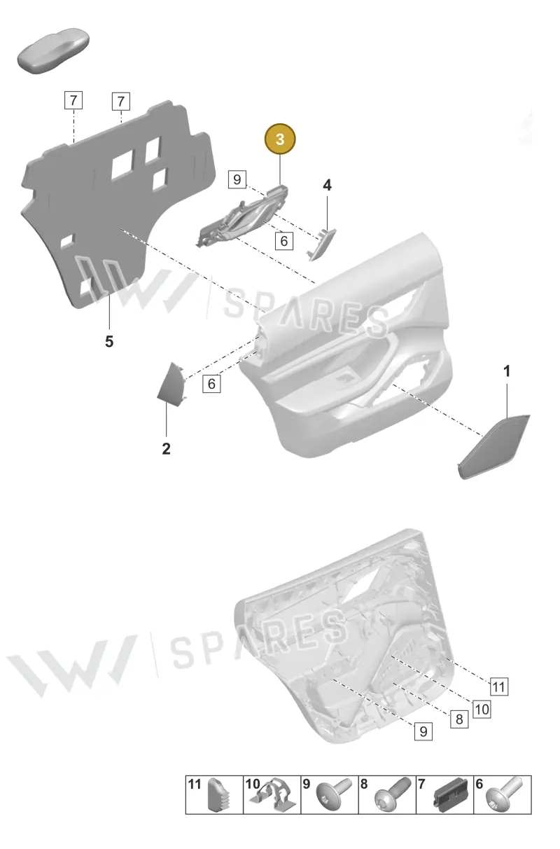 PAD837114OS8 — Porsche Taycan Sport Turismo (2019-2024) diagram p56808950, position 3