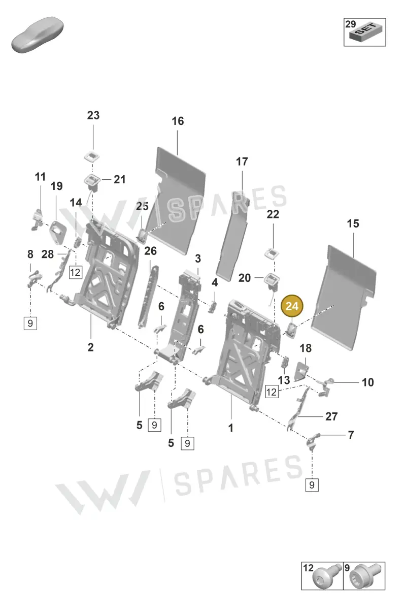 PAD885740OS1 — Porsche Taycan Sport Turismo (2019-2024) diagram p56818015, position 24