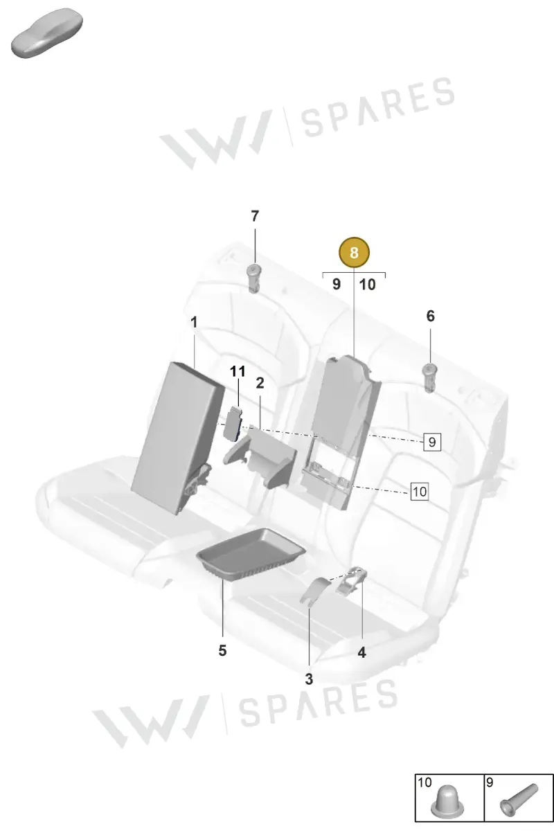 PAD886265OH5 — Porsche Taycan Sport Turismo (2023-) diagram p56818600, position 8