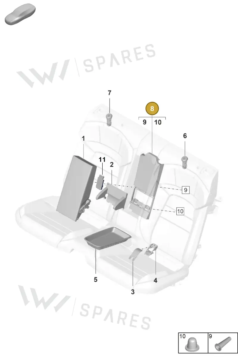 PAD886265OH7 — Porsche Taycan Sport Turismo (2023-) diagram p56818600, position 8
