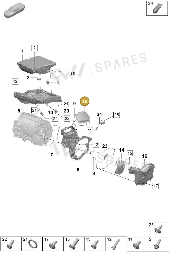 PAD901136A — Porsche Taycan Sport Turismo (2023-2025) diagram p64152060, position 18