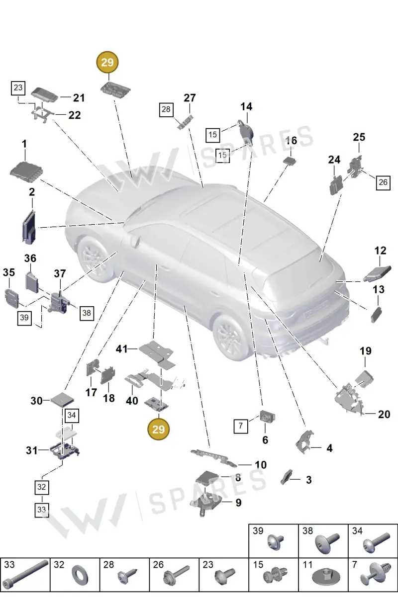 PAD907108A — Porsche Cayenne (2017-2023) diagram p51901003, position 29