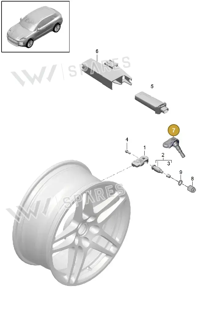 PAD907255 — Porsche Macan (2018-2022) diagram p52601050, position 7