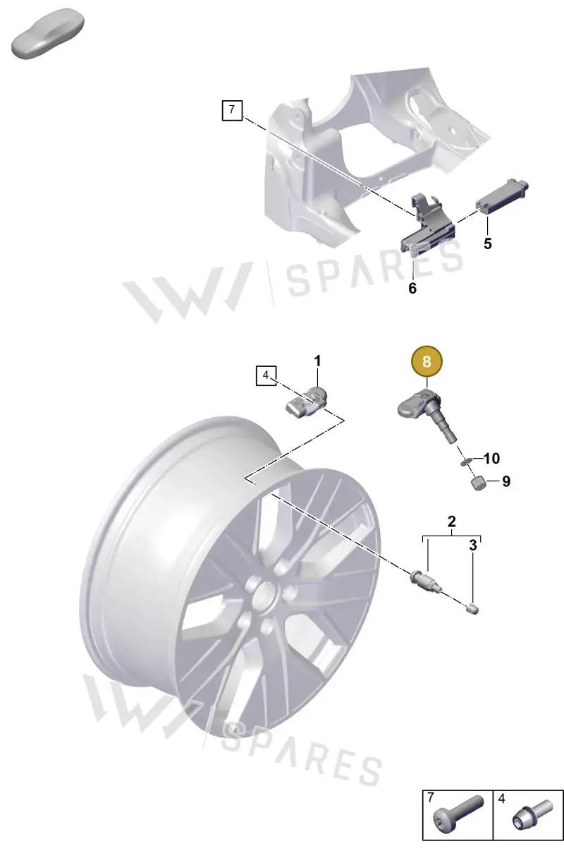 PAD907255 — Porsche Taycan Sport Turismo (2019-2024) diagram p56601500, position 8