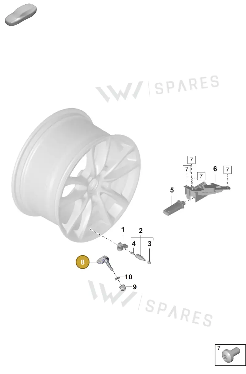 PAD907255A — Porsche Panamera (2020-2023) diagram p58601050, position 8