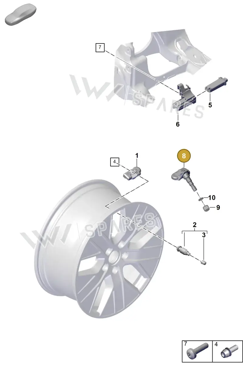 PAD907255B — Porsche Taycan Sport Turismo (2019-2024) diagram p56601500, position 8