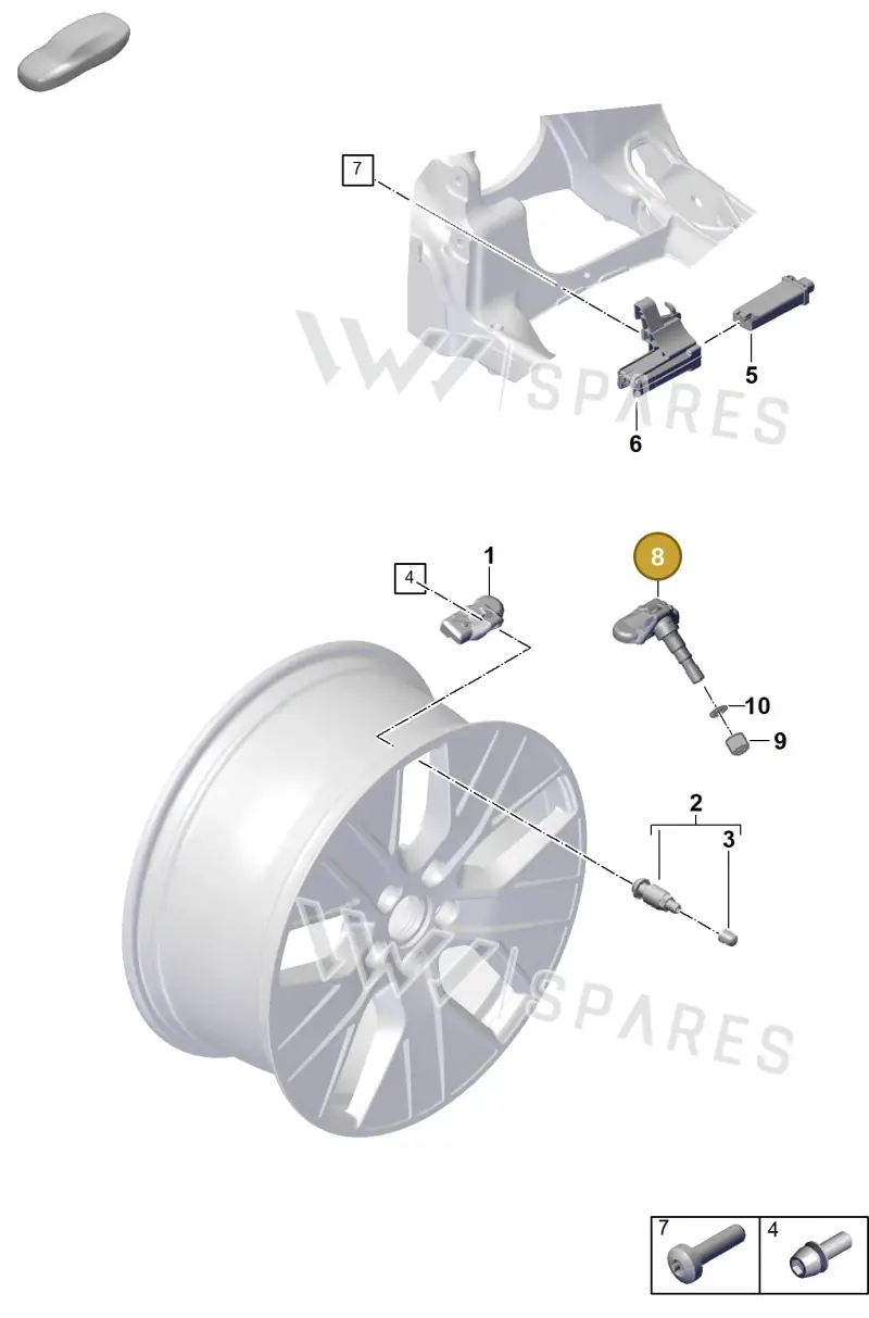 PAD907255C — Porsche Taycan Sport Turismo (2019-2024) diagram p56601500, position 8