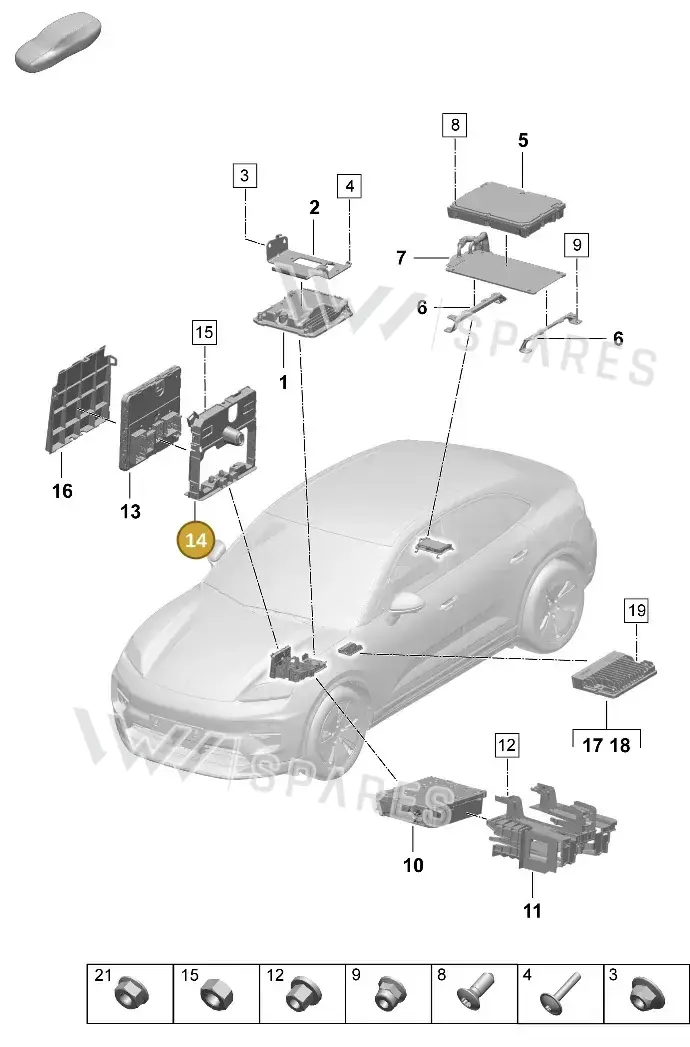PAD907286 — Porsche Macan (2024-2024) diagram p61901010, position 14