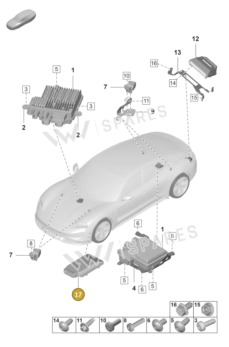 PAD907376 — Porsche Taycan Sport Turismo (2019-2024) diagram p56901040, position 17