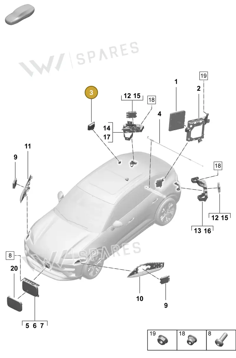 PAD907410A — Porsche Macan (2024-2024) diagram p61901300, position 3