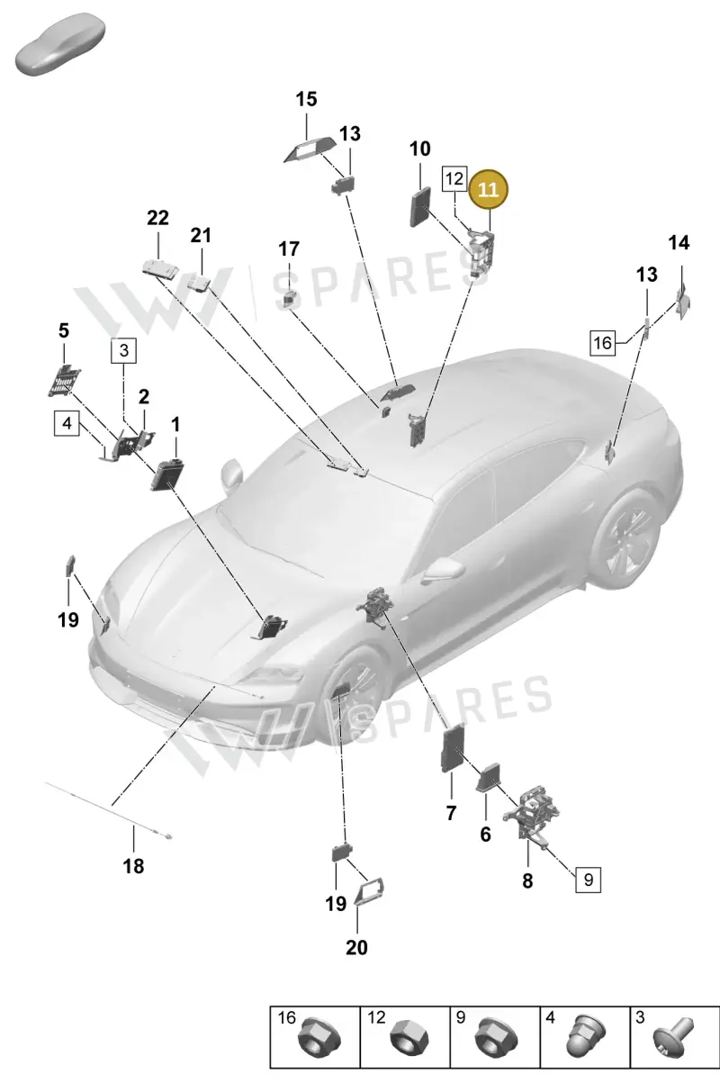 PAD907461 — Porsche Taycan Sport Turismo (2023-2025) diagram p64901300, position 11