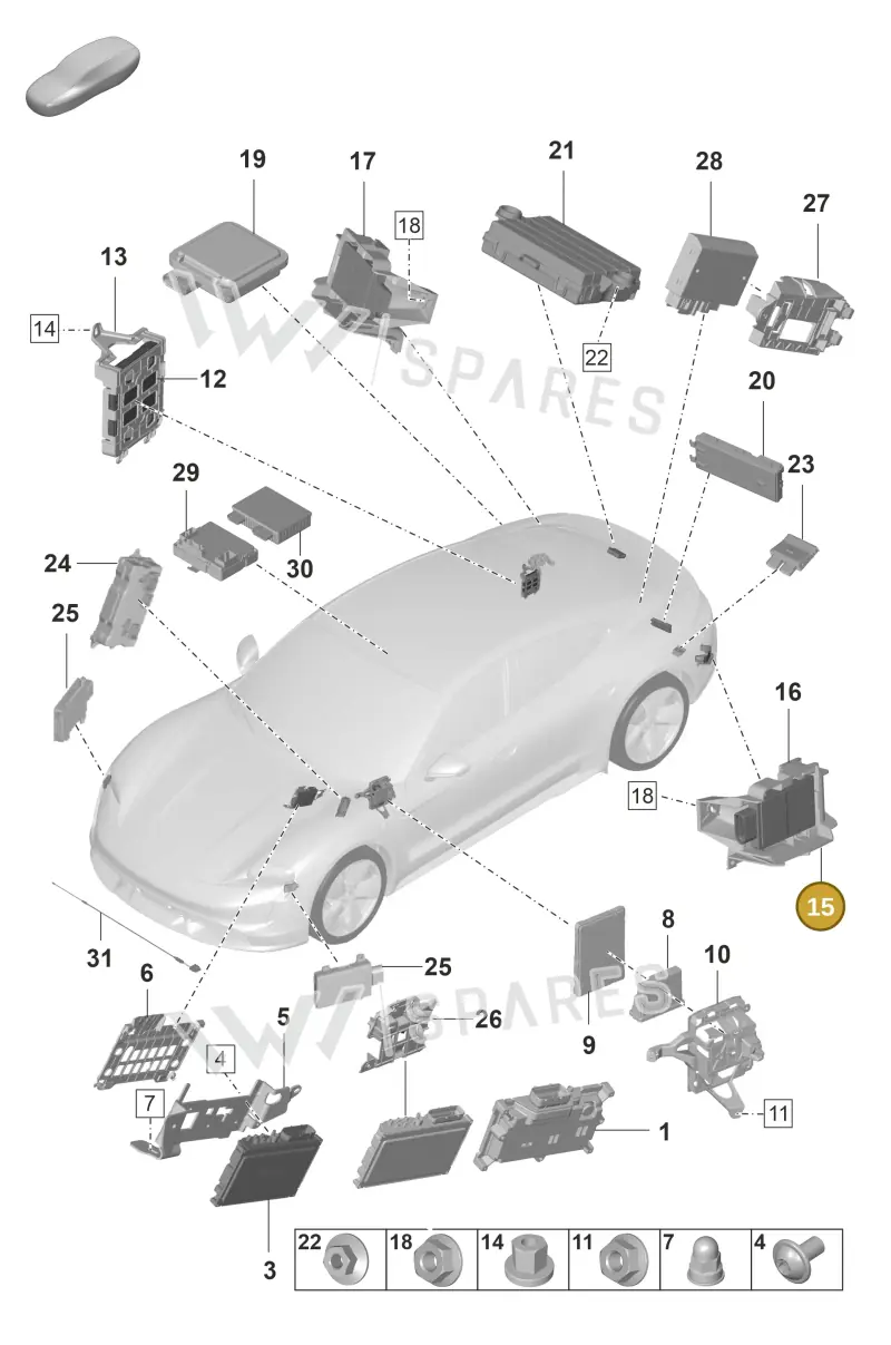 PAD907566 — Porsche Taycan Sport Turismo (2019-2024) diagram p56901040, position 15