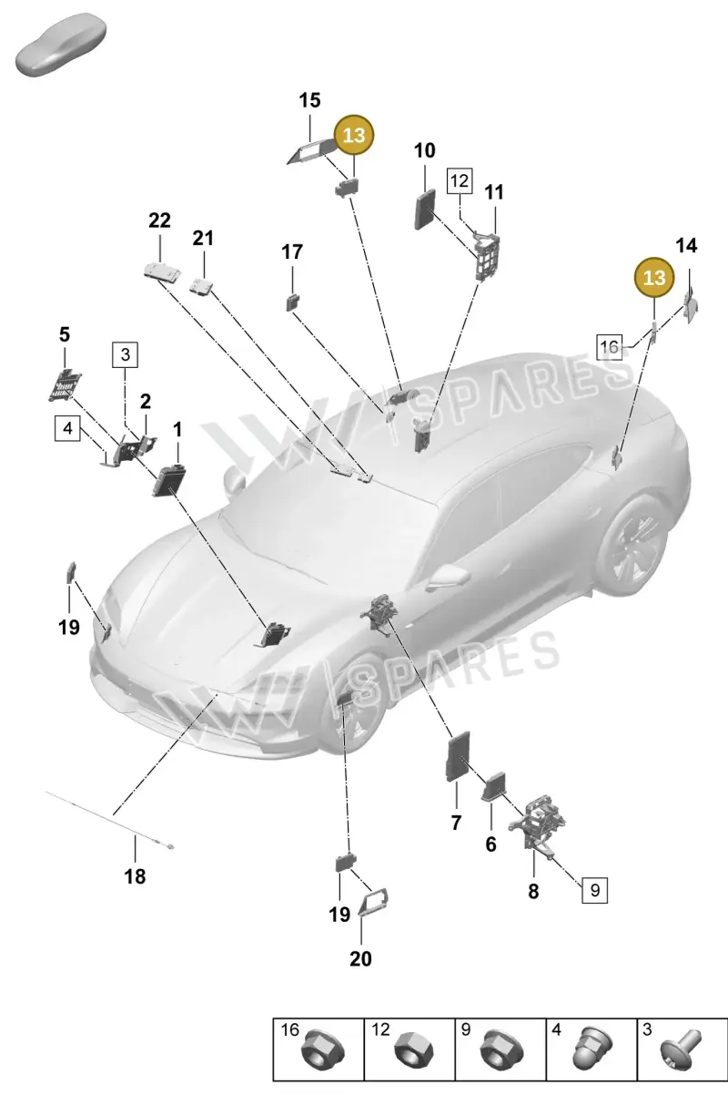 PAD907566 — Porsche Taycan Sport Turismo (2023-2025) diagram p64901300, position 13