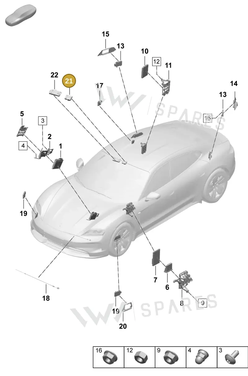 PAD907667A — Porsche Taycan Sport Turismo (2023-2025) diagram p64901300, position 21