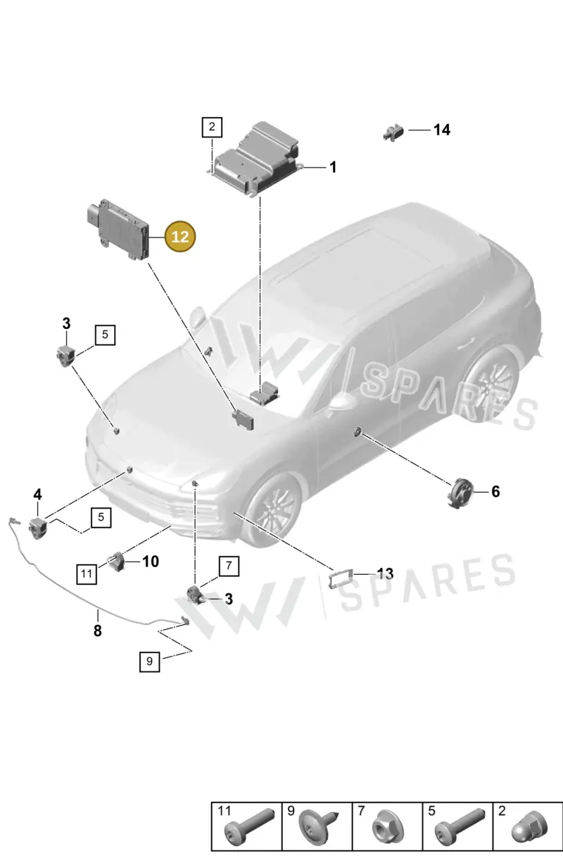 PAD907669 — Porsche Cayenne (2017-2023) diagram p51901006, position 12
