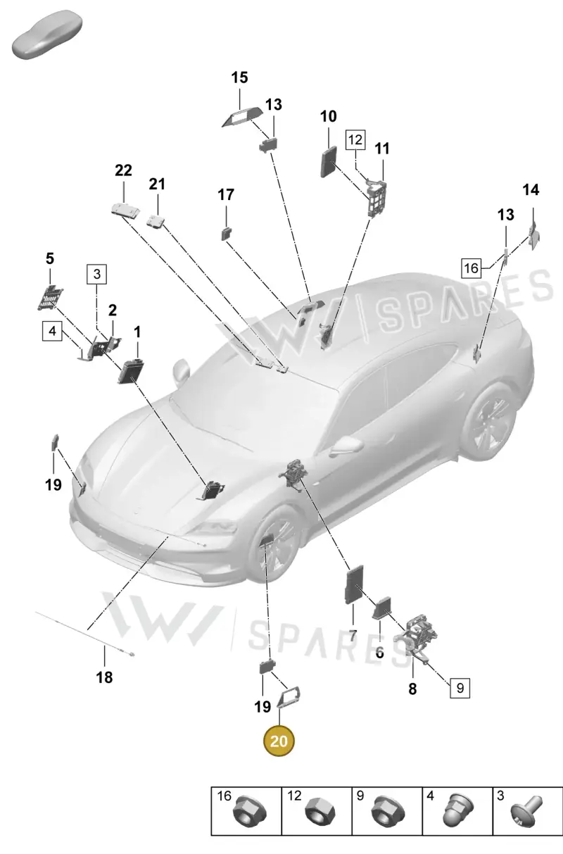 PAD907669 — Porsche Taycan Sport Turismo (2023-2025) diagram p64901300, position 20