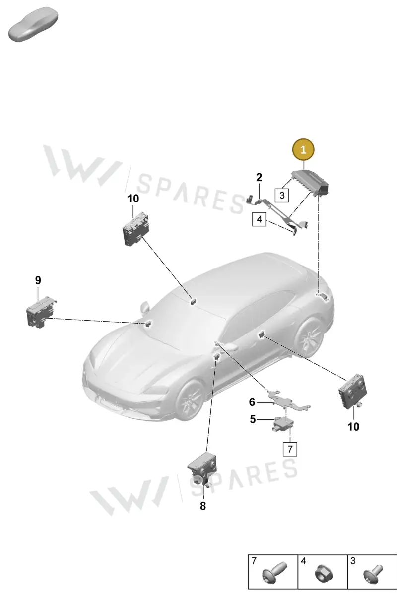 PAD907715B — Porsche Taycan Sport Turismo (2023-2025) diagram p64901200, position 1