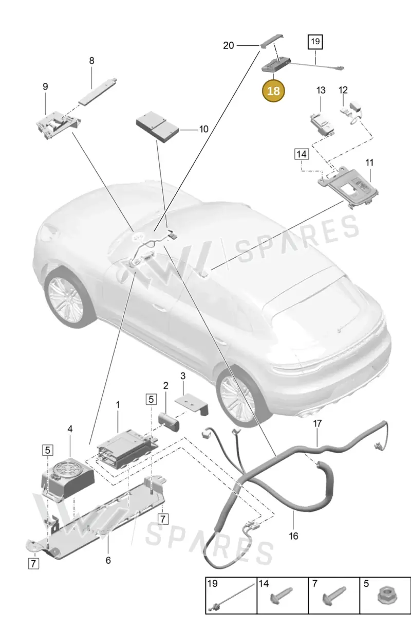 PAD919814 — Porsche Macan (2018-2022) diagram p52911040, position 18