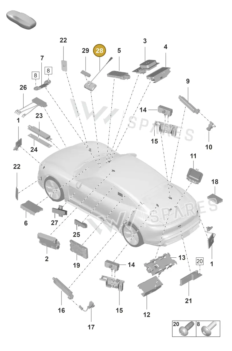 PAD919814 — Porsche Taycan Sport Turismo (2019-2024) diagram p56912000, position 28