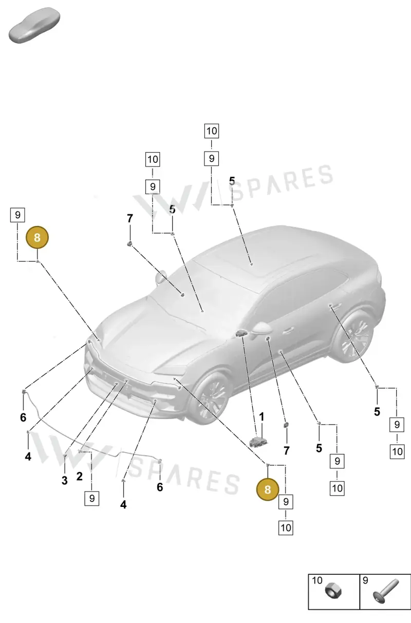 PAD959345A — Porsche Macan (2024-2024) diagram p61901900, position 8