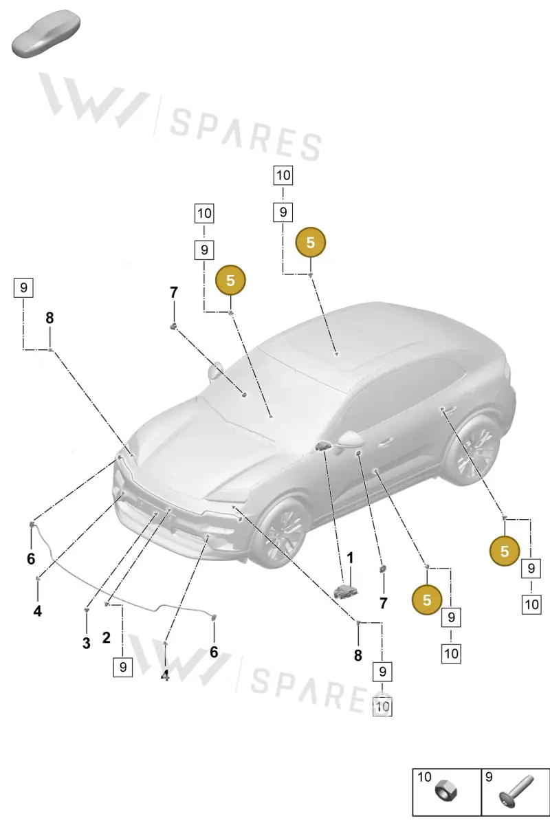PAD959651C — Porsche Macan (2024-2024) diagram p61901900, position 5