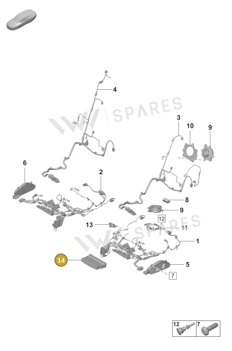 PAD959760A — Porsche Taycan Sport Turismo (2023-2025) diagram p56817510, position 14