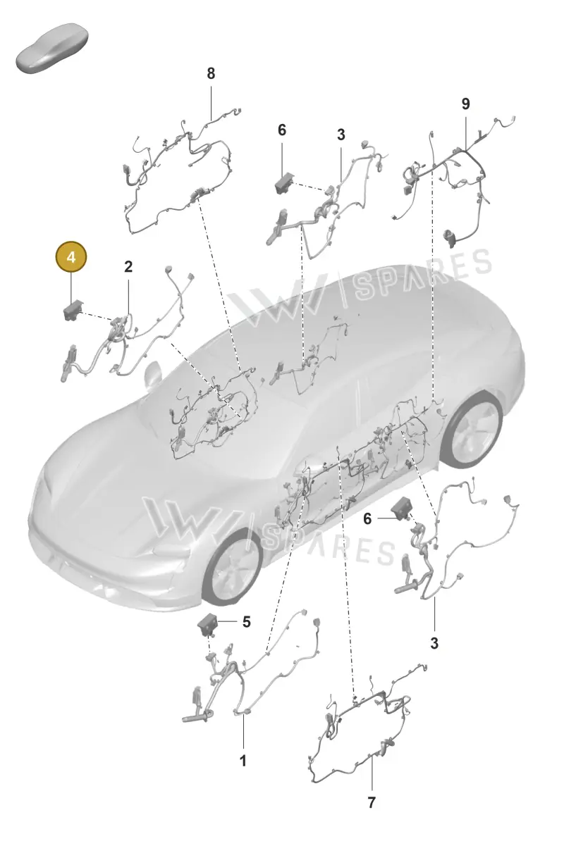 PAD959792 — Porsche Taycan Sport Turismo (2019-2024) diagram p56902150, position 4