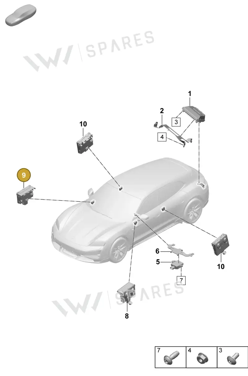 PAD959792B — Porsche Taycan Sport Turismo (2023-2025) diagram p64901200, position 9