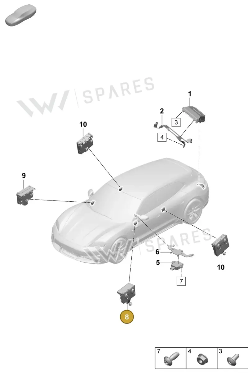 PAD959793B — Porsche Taycan Sport Turismo (2023-2025) diagram p64901200, position 8