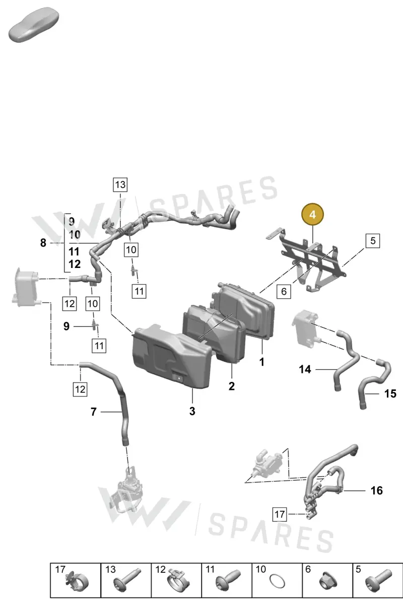 PAD963285 — Porsche Taycan Sport Turismo (2023-2025) diagram p64155060, position 4