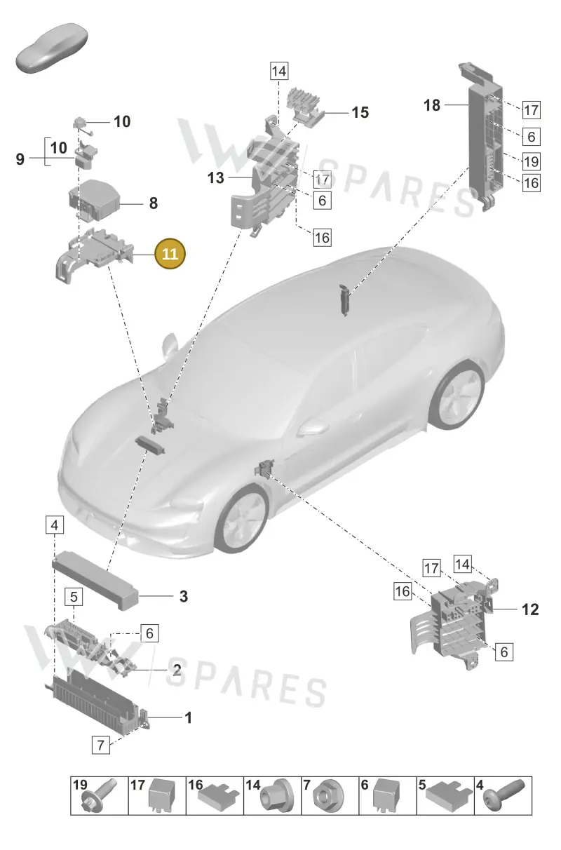 PAD971336 — Porsche Taycan Sport Turismo (2019-2024) diagram p56902000, position 11