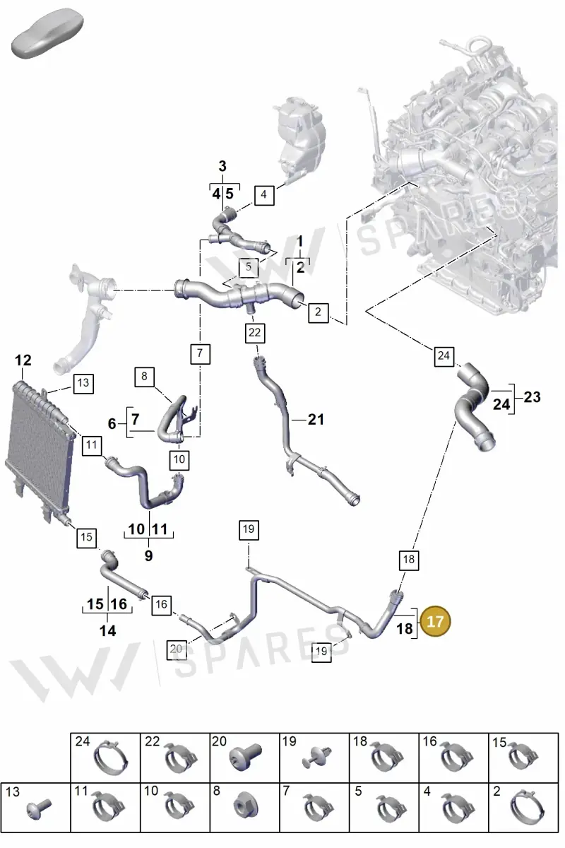 PAE121070A — Porsche Panamera (2023-2025) diagram p62105300, position 17