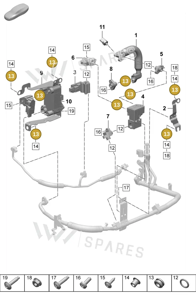 PAE131887 — Porsche Taycan Sport Turismo (2023-2025) diagram p64814350, position 13