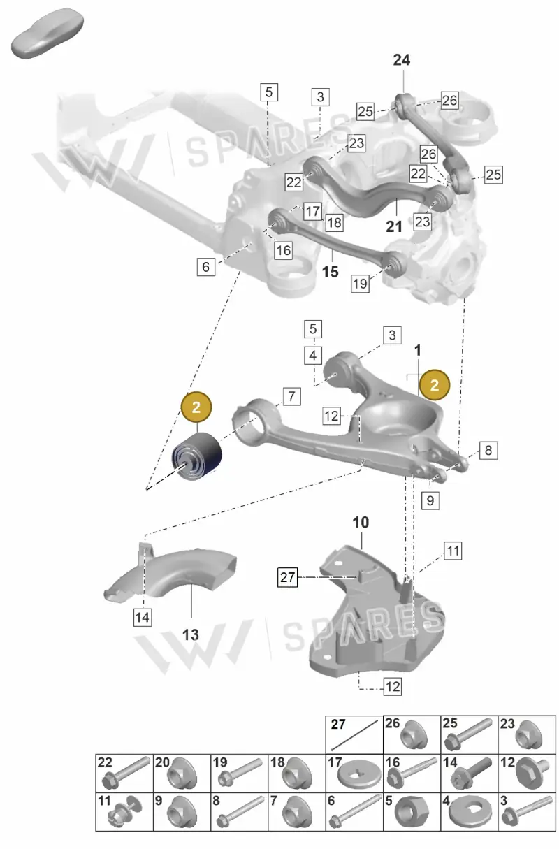 PAE505544 — Porsche Taycan Sport Turismo (2023-2025) diagram p56501055, position 2