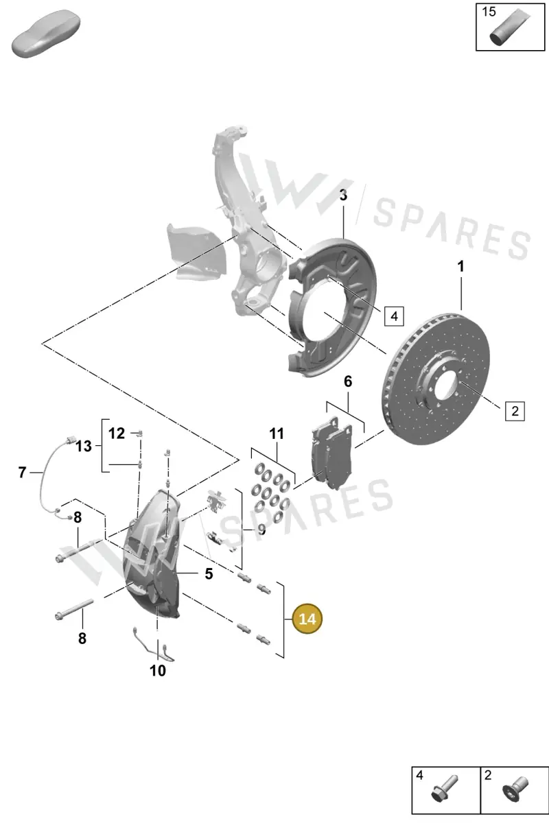 PAE698137 — Porsche Taycan Sport Turismo (2023-2025) diagram p64602300, position 14