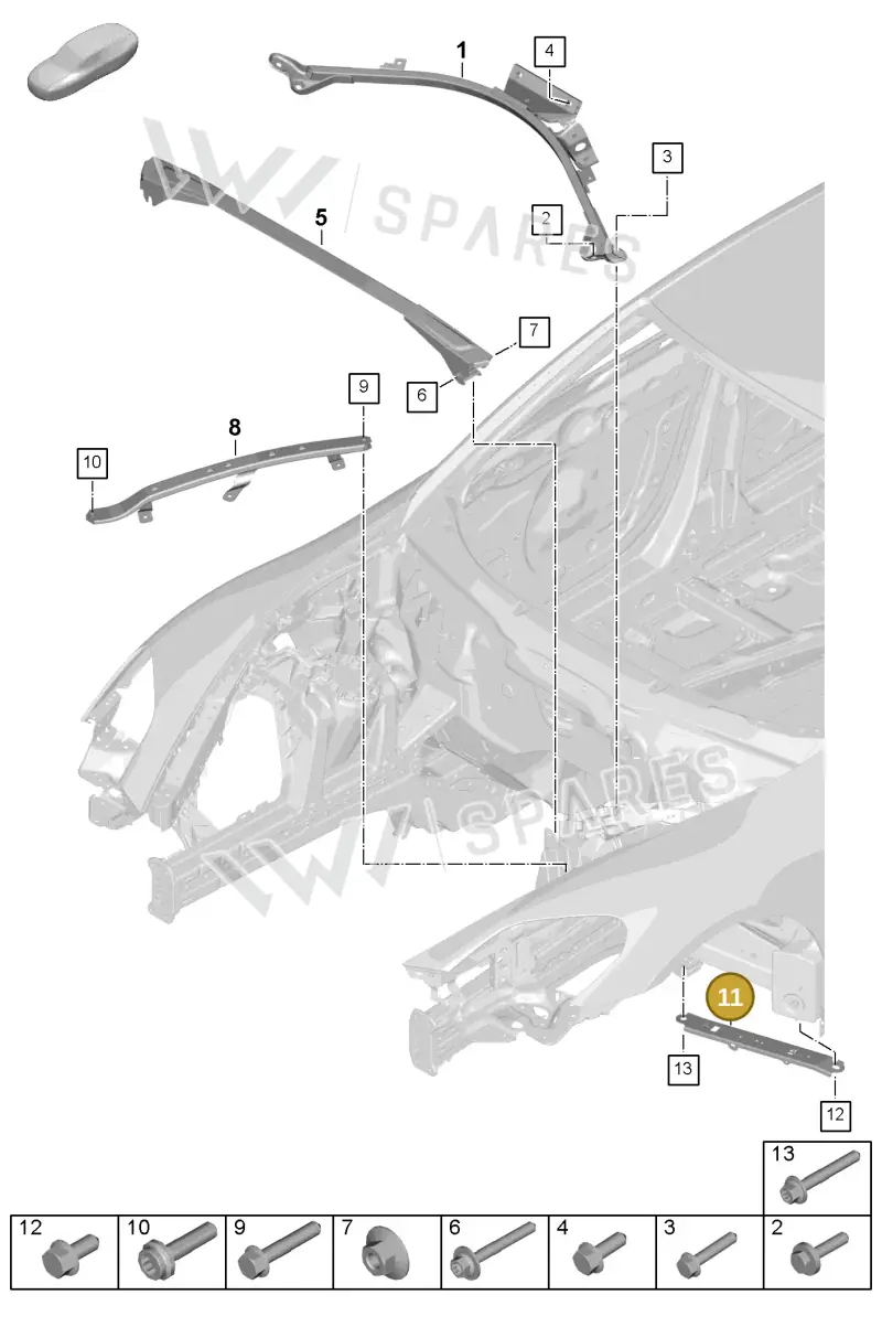 PAE801224A — Porsche Panamera (2023-2025) diagram p62801150, position 11