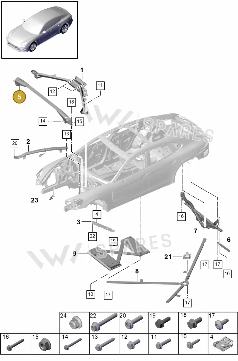 PAE806303 — Porsche Panamera (2016-2020) diagram p49801015, position 5
