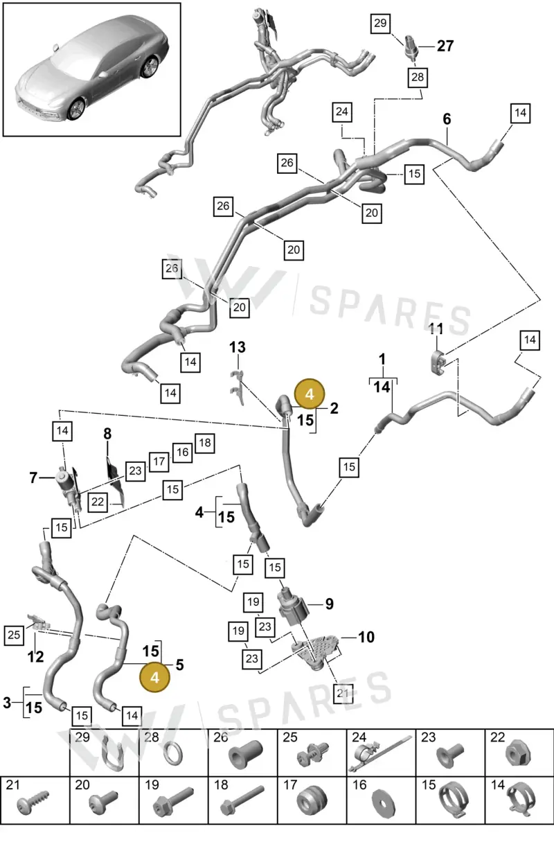 PAE819452 — Porsche Panamera (2016-2020) diagram p49815005, position 4