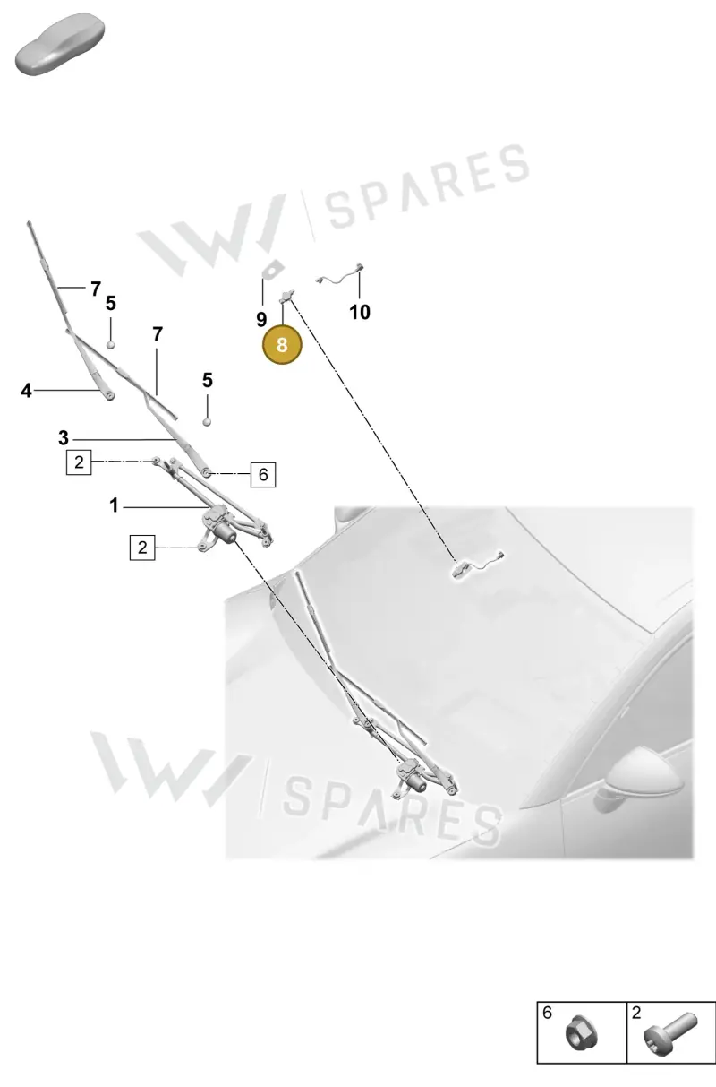 PAE955555B — Porsche Macan (2024-2024) diagram p61906000, position 8