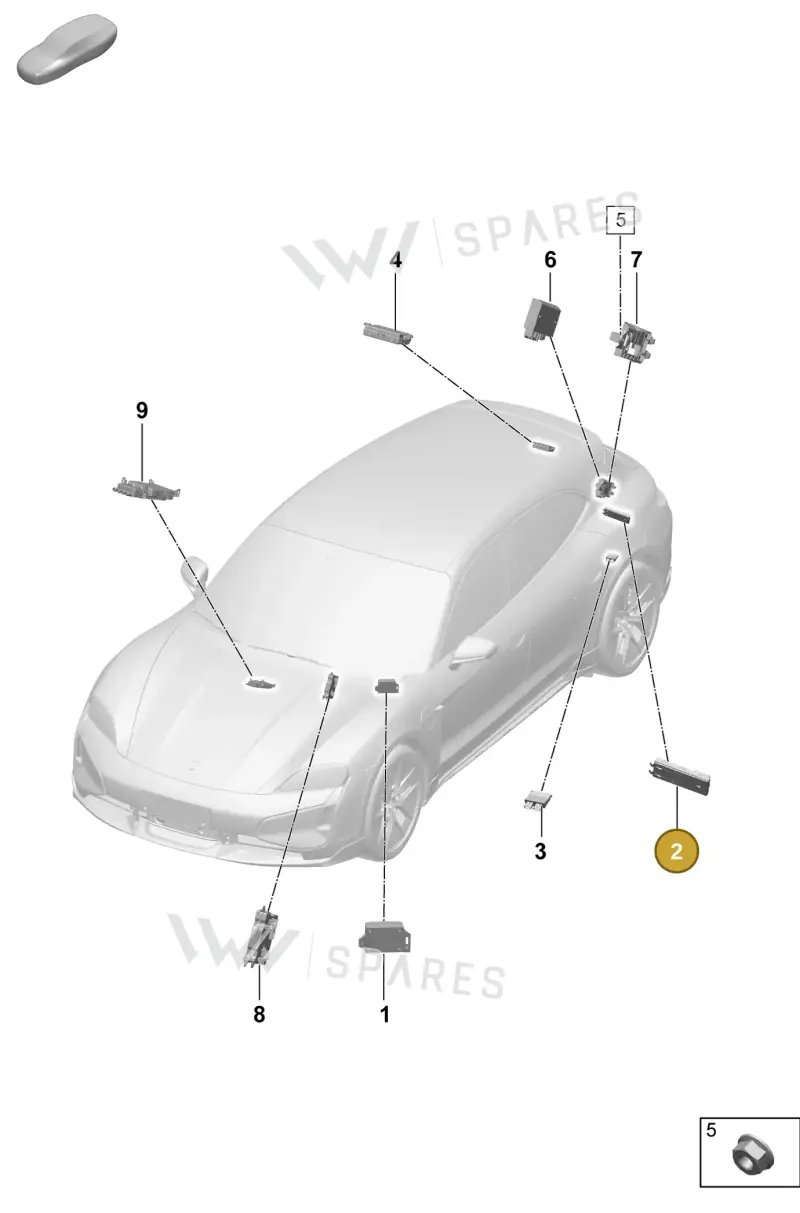 PAE959107 — Porsche Taycan Sport Turismo (2023-2025) diagram p64901100, position 2