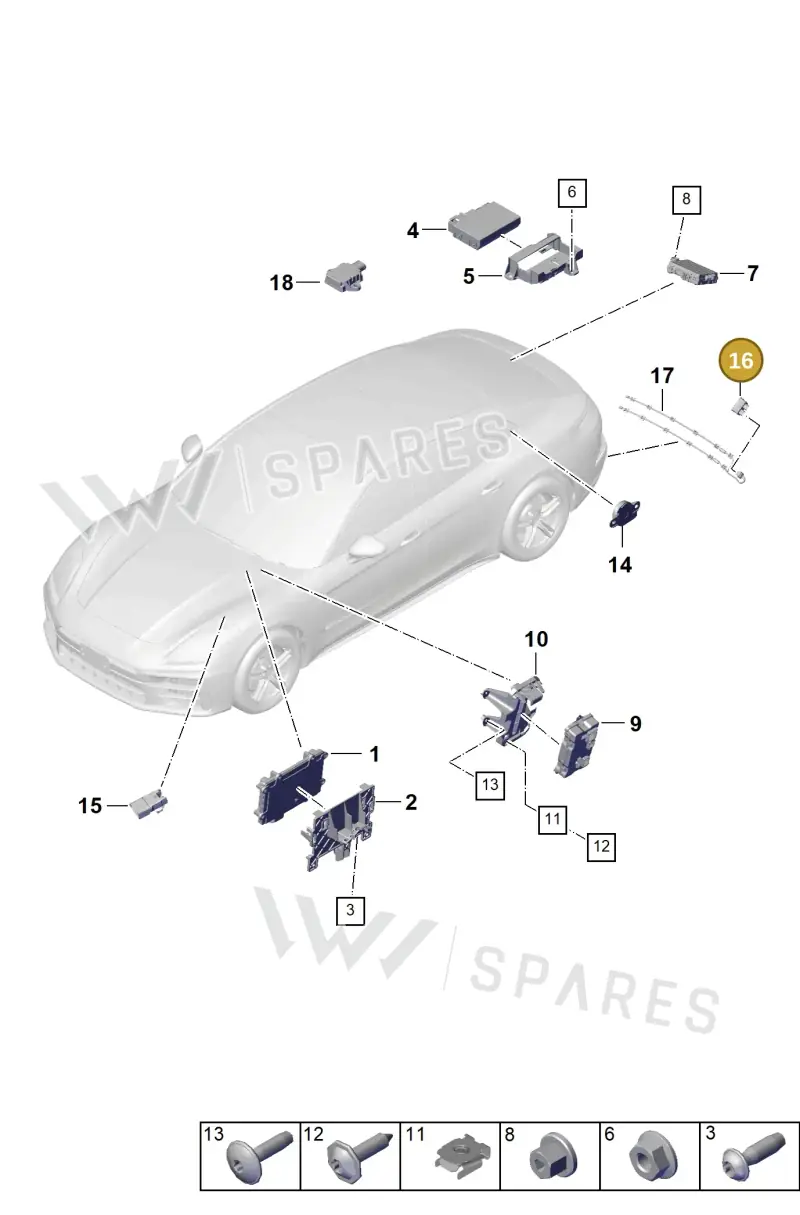 PAE959107 — Porsche Panamera (2023-2025) diagram p62901100, position 16