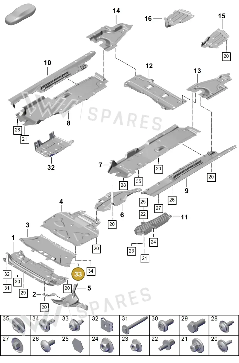 PAF00072900 — Porsche Cayenne Coupe (2023-2023) diagram p60801700, position 33