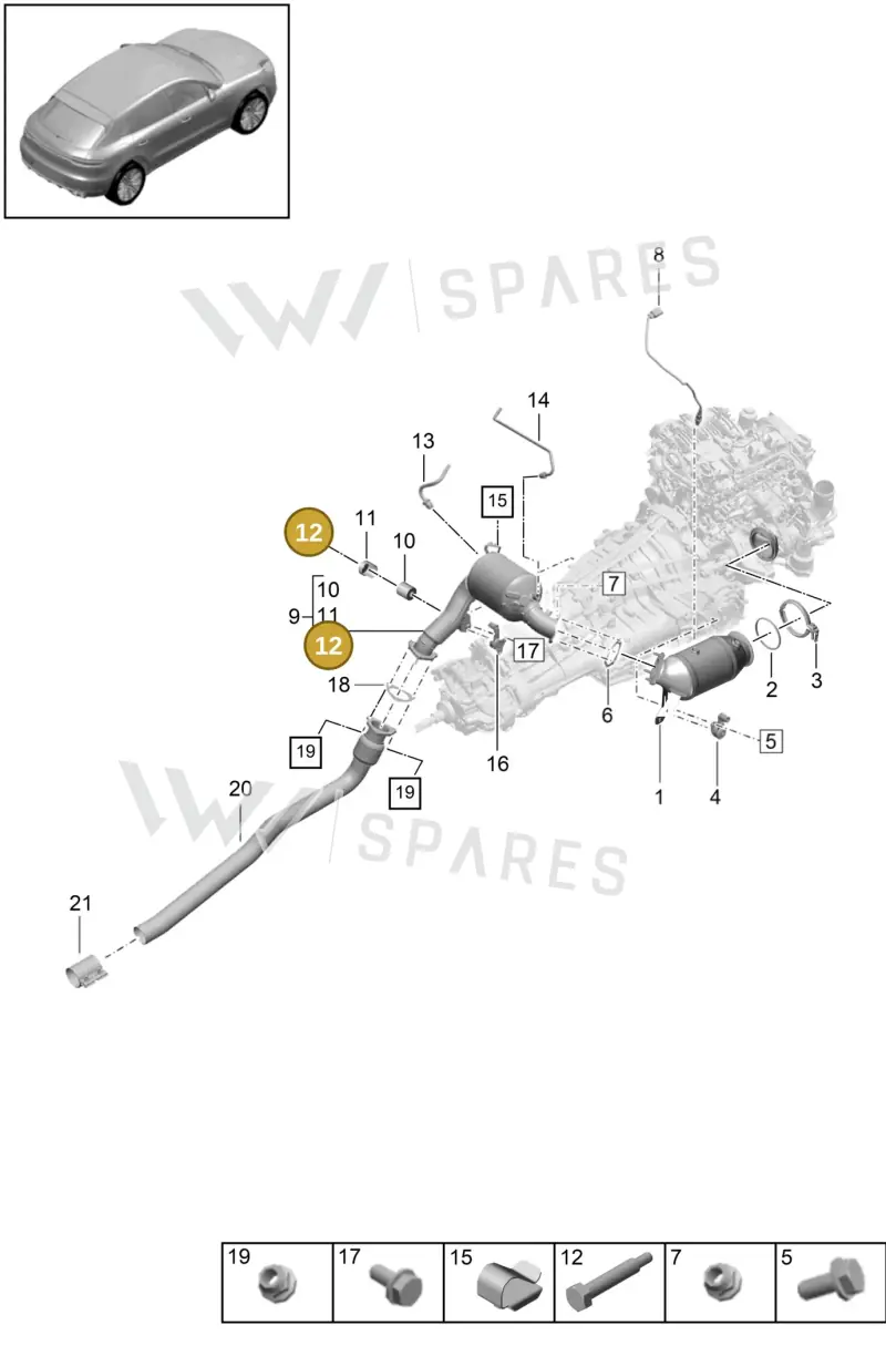 PAF002617 — Porsche Macan (2018-2022) diagram p52202271, position 12