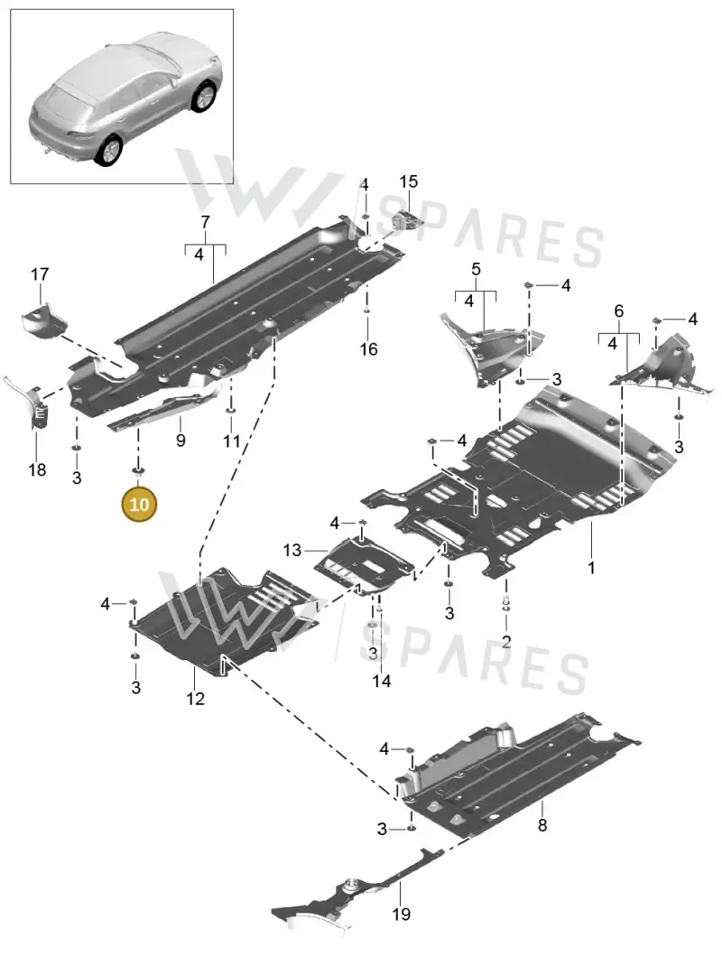 PAF00320700 — Porsche Macan (2013-2018) diagram p44801070, position 10