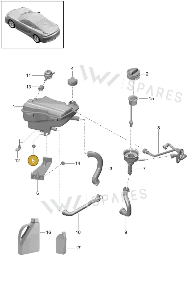 PAF003923 — Porsche Cayman GT4 (2015-2016) diagram p45105020, position 5