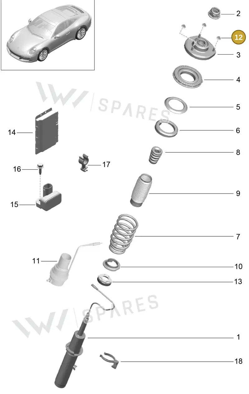 PAF003923 — Porsche 911 (2016-2019) diagram p47402001, position 12