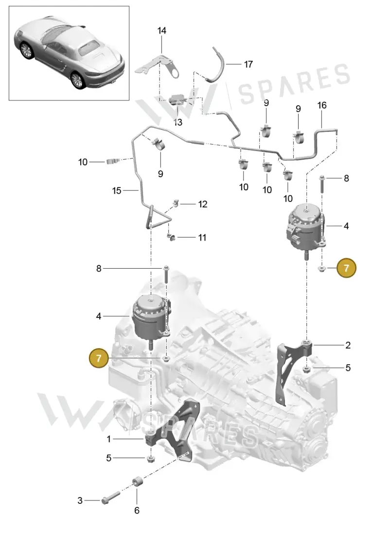 PAF003923 — Porsche Boxster (2016-2019) diagram p48306000, position 7